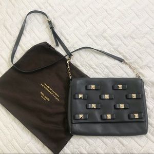 Kate Spade Metallic Bow Black Crossbody Purse